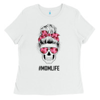 White Pink Flower Mom Skull Ladies Tee - Bettercallsaul