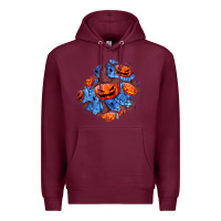 Burgundy halloween pumpkin patch  5 Premium Hoodie - BundleAndBundleShop