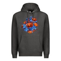 Charcoal Heather halloween pumpkin patch  5 Premium Hoodie - BundleAndBundleShop