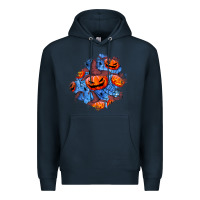 Navy halloween pumpkin patch  5 Premium Hoodie - BundleAndBundleShop
