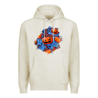 Oatmeal Heather halloween pumpkin patch  5 Premium Hoodie - BundleAndBundleShop