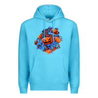 Ocean Blue halloween pumpkin patch  5 Premium Hoodie - BundleAndBundleShop