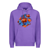 Purple halloween pumpkin patch  5 Premium Hoodie - BundleAndBundleShop