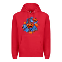 Red halloween pumpkin patch  5 Premium Hoodie - BundleAndBundleShop