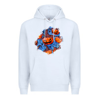 White halloween pumpkin patch  5 Premium Hoodie - BundleAndBundleShop