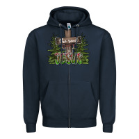 Navy the real gift is jesus Zipper Hoodie - CowhideDigitalArt