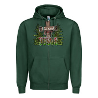 Sports Green the real gift is jesus Zipper Hoodie - CowhideDigitalArt
