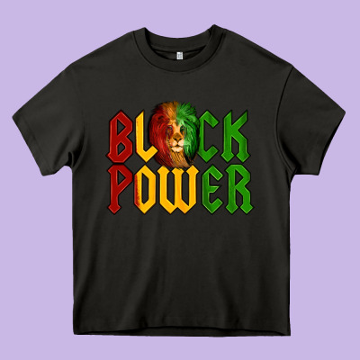 Juneteenth Lion King Black Power Heavy Core Tee Designed By Lillyallendesigns