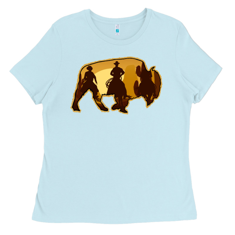 Bison Silhouette Cowboy Ladies Tee by Bettercallsaul | Teevron