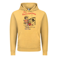 Vintage Mustard Vintage The Happy Fisherman 2022 Fishing Mens Kids Vintage Hoodie - minhPixels