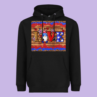 American Flag Gnomes Love Star Leopard Glitter Heavyweight Hoodie Designed By Artiststas