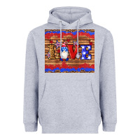 Heather Grey american flag gnomes love star leopard glitter Heavyweight Hoodie - Artiststas