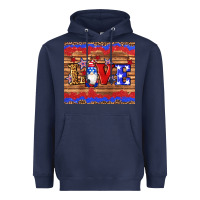 Navy american flag gnomes love star leopard glitter Heavyweight Hoodie - Artiststas