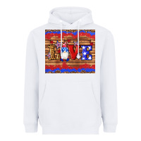 White american flag gnomes love star leopard glitter Heavyweight Hoodie - Artiststas