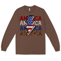 Chestnut America with lightning bold Long Sleeve Tee - CowGirlArtShop