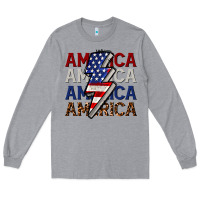 America With Lightning Bold Long Sleeve Tee | Teevron