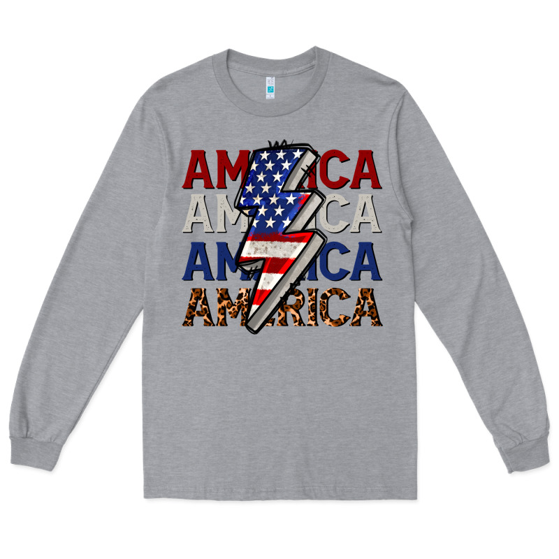 America With Lightning Bold Long Sleeve Tee by CowGirlArtShop | Teevron