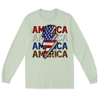 Matcha America with lightning bold Long Sleeve Tee - CowGirlArtShop