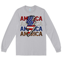Moon Dust America with lightning bold Long Sleeve Tee - CowGirlArtShop