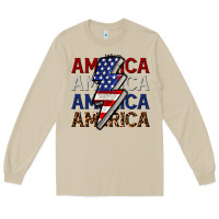 Mushroom America with lightning bold Long Sleeve Tee - CowGirlArtShop