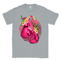 Heather Grey cancer boxing gloves with ribbon Classic Tee - NancyCooperArtShop