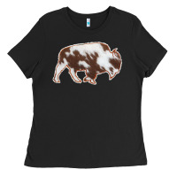 Black Cowhide Bison Silhouette Ladies Tee - Bettercallsaul