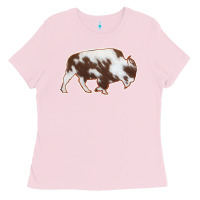 Bubblegum Pink Cowhide Bison Silhouette Ladies Tee - Bettercallsaul