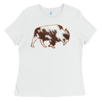 White Cowhide Bison Silhouette Ladies Tee - Bettercallsaul