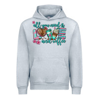 Heather Grey all you need is love and coffee Urban Hoodie - AdoDesignShop