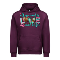 Mauve Wine all you need is love and coffee Urban Hoodie - AdoDesignShop