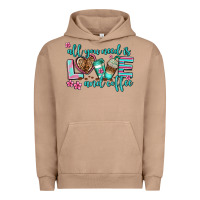 Pigment Burro all you need is love and coffee Urban Hoodie - AdoDesignShop