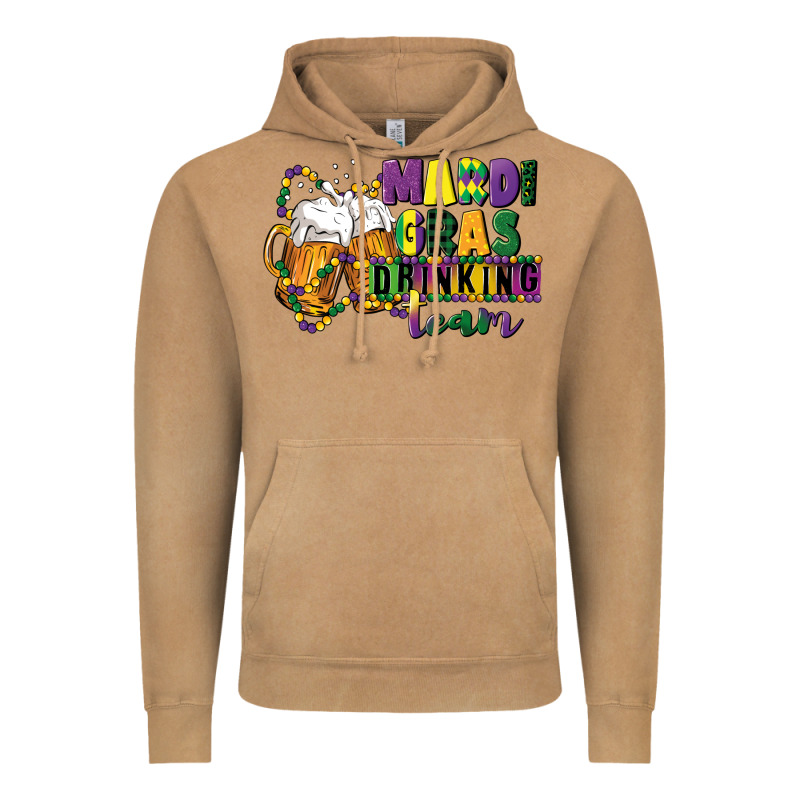 Mardi Gras Drinking Team 12 Inches 300 Dpi Vintage Hoodie by CowGirlArtShop | Teevron