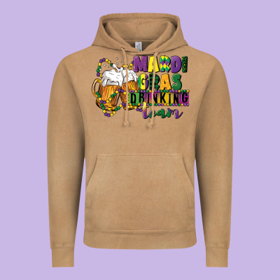 Mardi Gras Drinking Team 12 Inches 300 Dpi Vintage Hoodie Designed By Cowgirlartshop