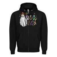 Black Boo Haw Zipper Hoodie - CowhideDigitalArt