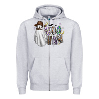 Heather Grey Boo Haw Zipper Hoodie - CowhideDigitalArt