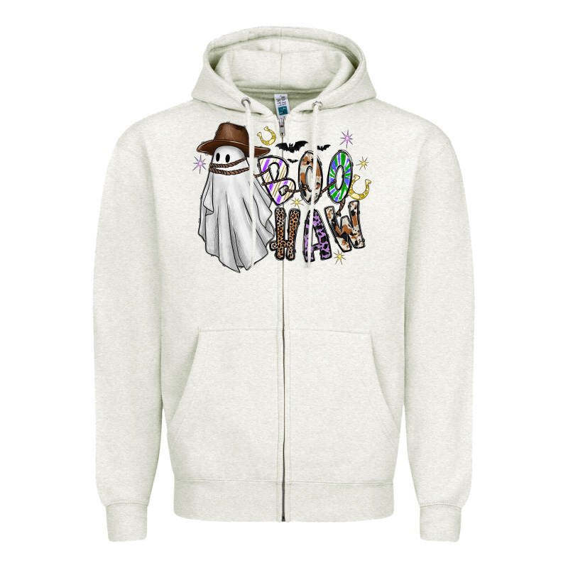 Boo Haw Zipper Hoodie by CowhideDigitalArt | Teevron