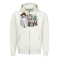 Oatmeal Heather Boo Haw Zipper Hoodie - CowhideDigitalArt
