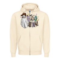Sandshell Boo Haw Zipper Hoodie - CowhideDigitalArt