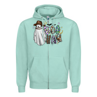 Seafoam Boo Haw Zipper Hoodie - CowhideDigitalArt