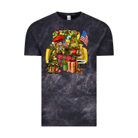 Cloud Black Christmas army gnomes truck 4th of july Vintage Tee - HowdyJamesFarm