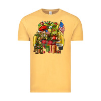 Vintage Mustard Christmas army gnomes truck 4th of july Vintage Tee - HowdyJamesFarm