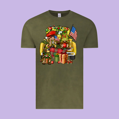 Christmas Army Gnomes Truck 4th Of July Vintage Tee Designed By Howdyjamesfarm