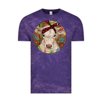 Cloud Purple Christmas Charolais Calf Baby Cow Vintage Tee - RanaPortraitStore