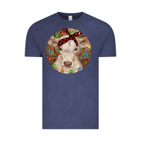 Christmas Charolais Calf Baby Cow Vintage Tee | Teevron