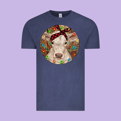 Christmas Charolais Calf Baby Cow Vintage Tee Designed By Ranaportraitstore