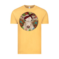 Vintage Mustard Christmas Charolais Calf Baby Cow Vintage Tee - RanaPortraitStore