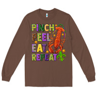 Chestnut Pinch peel eat repeat crawfish Long Sleeve Tee - HowdyJamesFarm