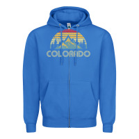 Colorado Retro Vintage Mountains Nature Hiking Zipper Hoodie | Teevron