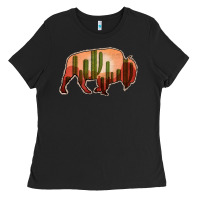Black Cactus Bison Silhouette Ladies Tee - Bettercallsaul