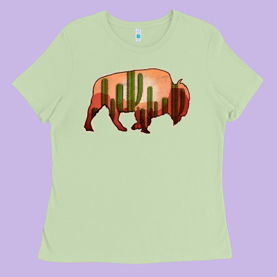 Cactus Bison Silhouette Ladies Tee Designed By Bettercallsaul
